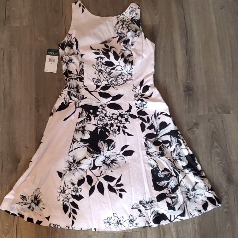 Lauren by Ralph Lauren pink fit and flare NWT 6